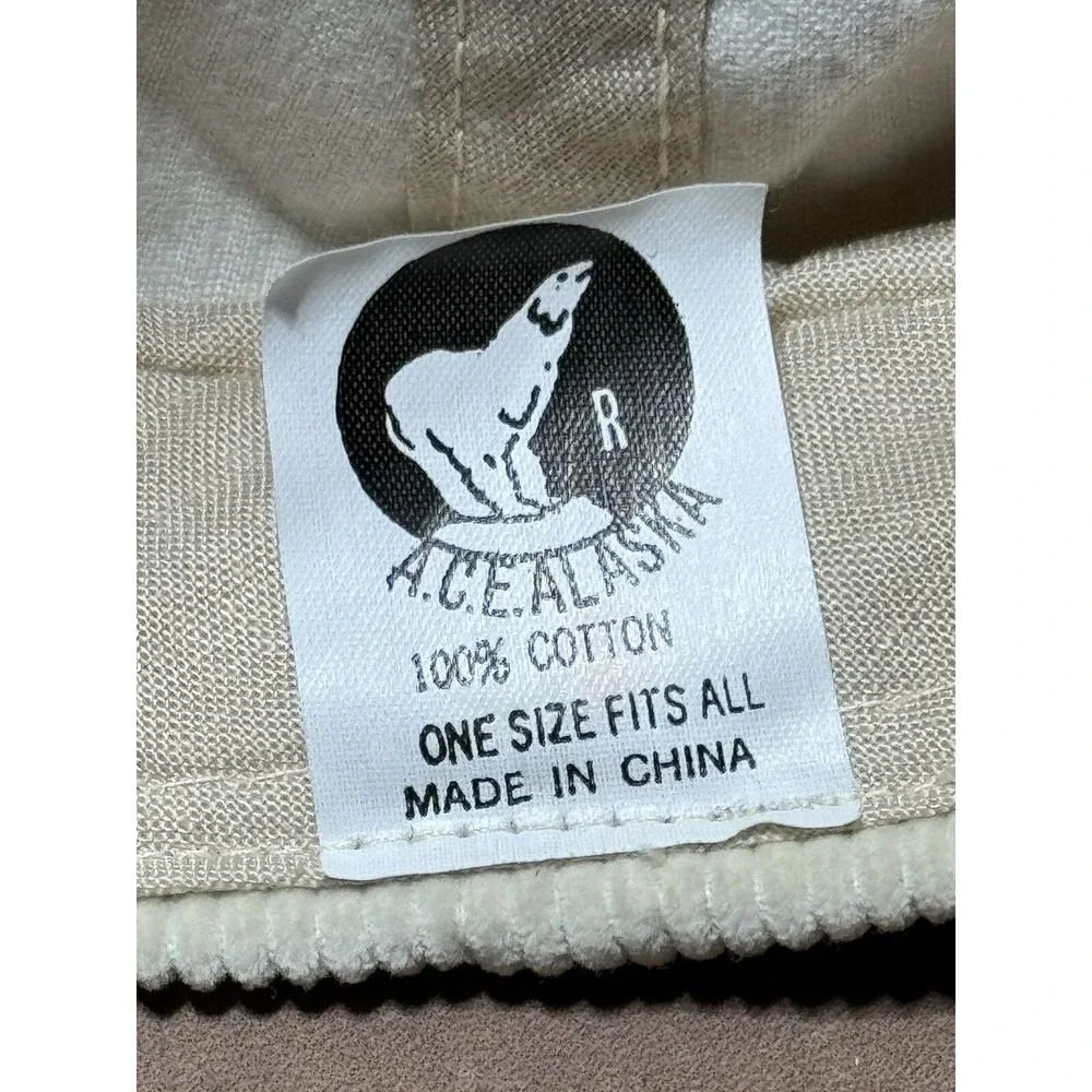 Vintage Alaska Flag Corduroy OFF-White Cap Hat Snapback ACE ULTRA RARE‎